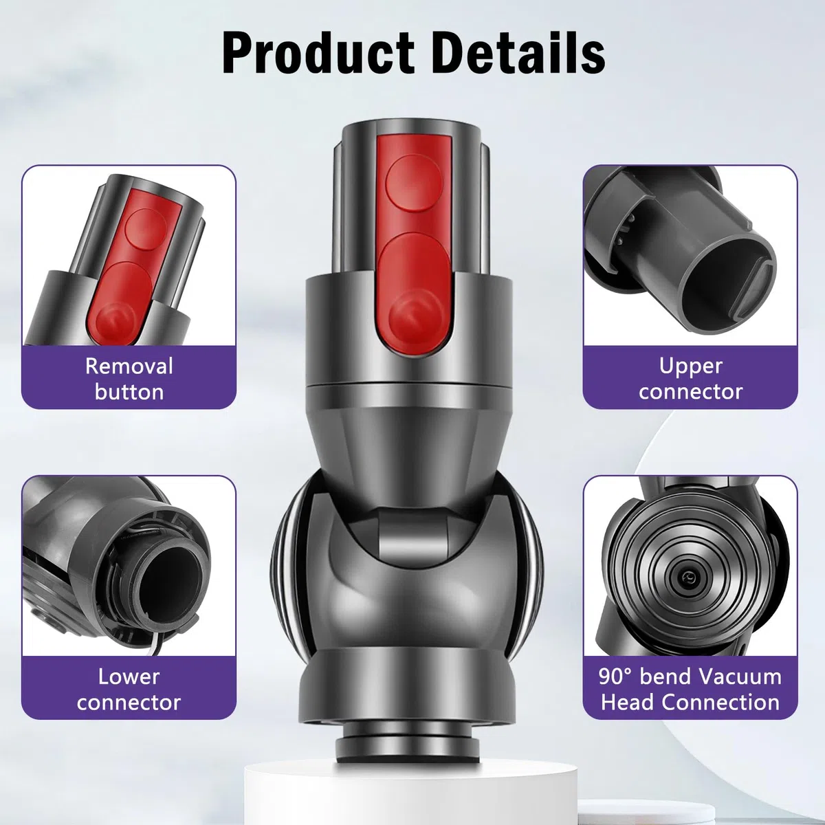 50W Testina Spazzola a Guida Diretta per Dyson V8 SV10 V10 SV12 Aspirapolvere, Pezzo di Ricambio per Accessori Aspirapolvere a Guida Diretta