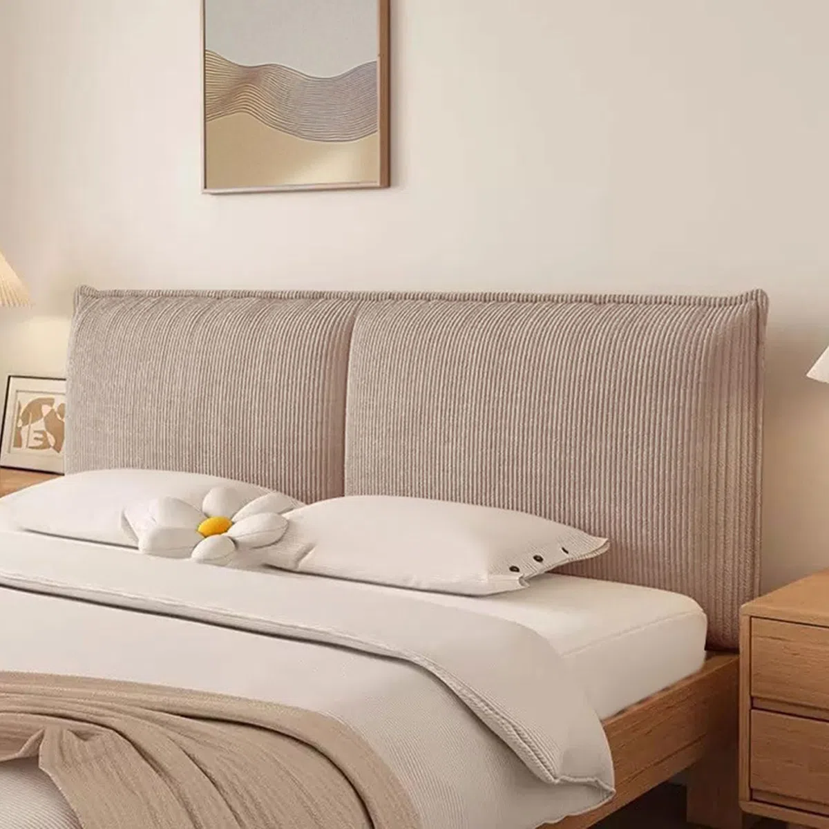 Imbottito Copri testiera/cuscino testiera per letto matrimoniale singolo, lavabile spessa Cuscini Schienale Copri Testata Letto copertura protettiva antipolvere(With headboard-180x60x6cm,Brown)