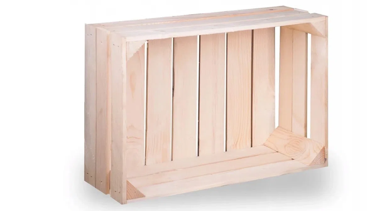 Wooden World Cassetta di legno non dipinto legno semplice legno di pino Conservatione scatola DIY medio 40 x 30 x 20cm