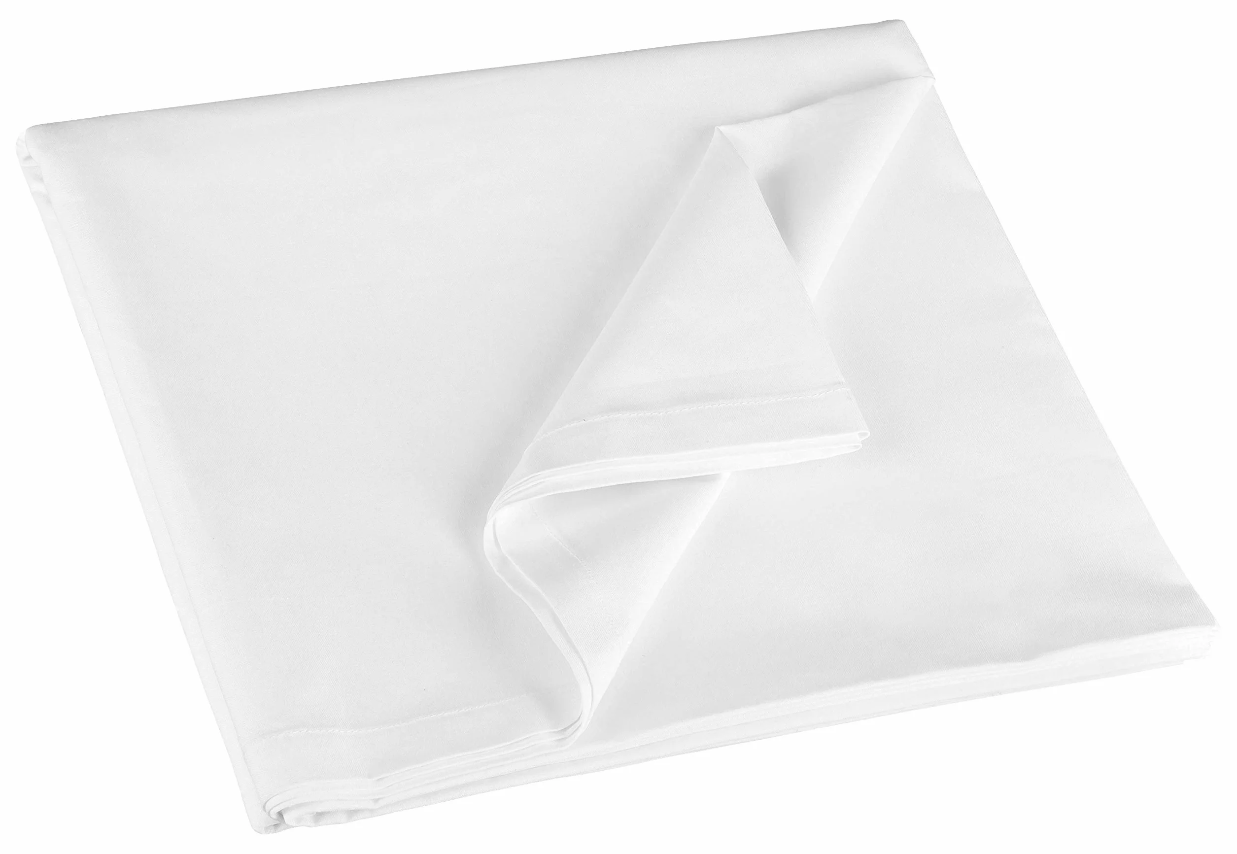 ZOLLNER Lenzuolo da letto - coprimaterasso in cotone - perfetto anche per L'estate - 300x300 cm - bianco - senza elastici - qualità alberghiera
