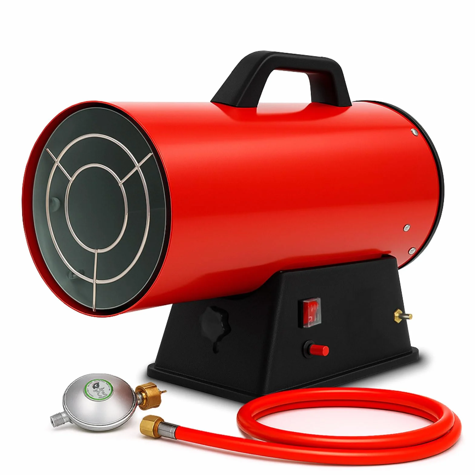 EBERTH Generatore Aria Calda Riscaldatore Termoventilatore Gas 30kW (Tubo e Riduttore di Pressione Incl, Accensione e Ventilatore elettrico 230V, Protezione da Surriscaldamento, Arrestatore di Fiamma)