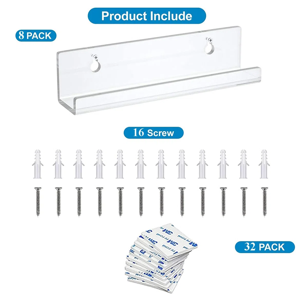 Scaffale per Ddischi Vinile 8 Pz Espositore da Parete per Dischi in Vinile Porta Dischi Vinile da Parete Mensole per Dischi in Vinile Acrilico Trasparente per Esporre Libri Dischi Foto 30,5*4,3*4,3cm