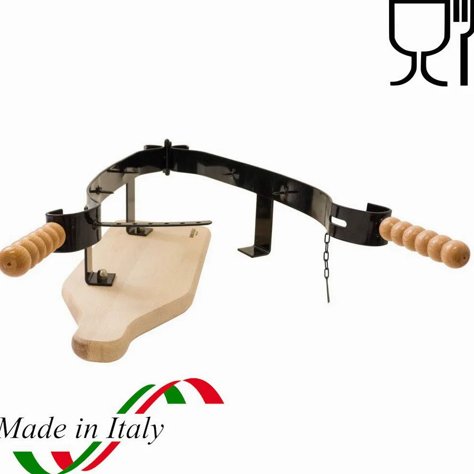 GIEMME Porta Prosciutto Professionale, Morsa per Il Taglio del prosciutto, Fermaprosciutto in Legno e Ferro