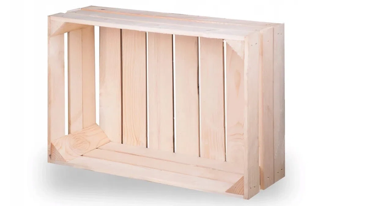 Wooden World Cassetta di legno non dipinto legno semplice legno di pino Conservatione scatola DIY medio 40 x 30 x 20cm