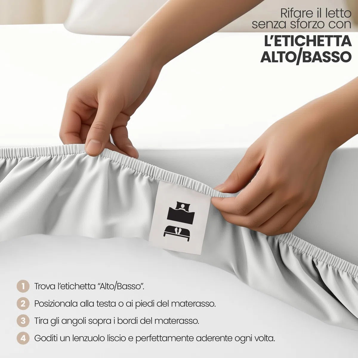 Utopia Bedding Set di 2 Lenzuolo con Angoli Due Piazze Matrimoniale - 180x200cm - Bianco - Microfibra Spazzolata - Lenzuolo sotto con Angoli Elasticizzato