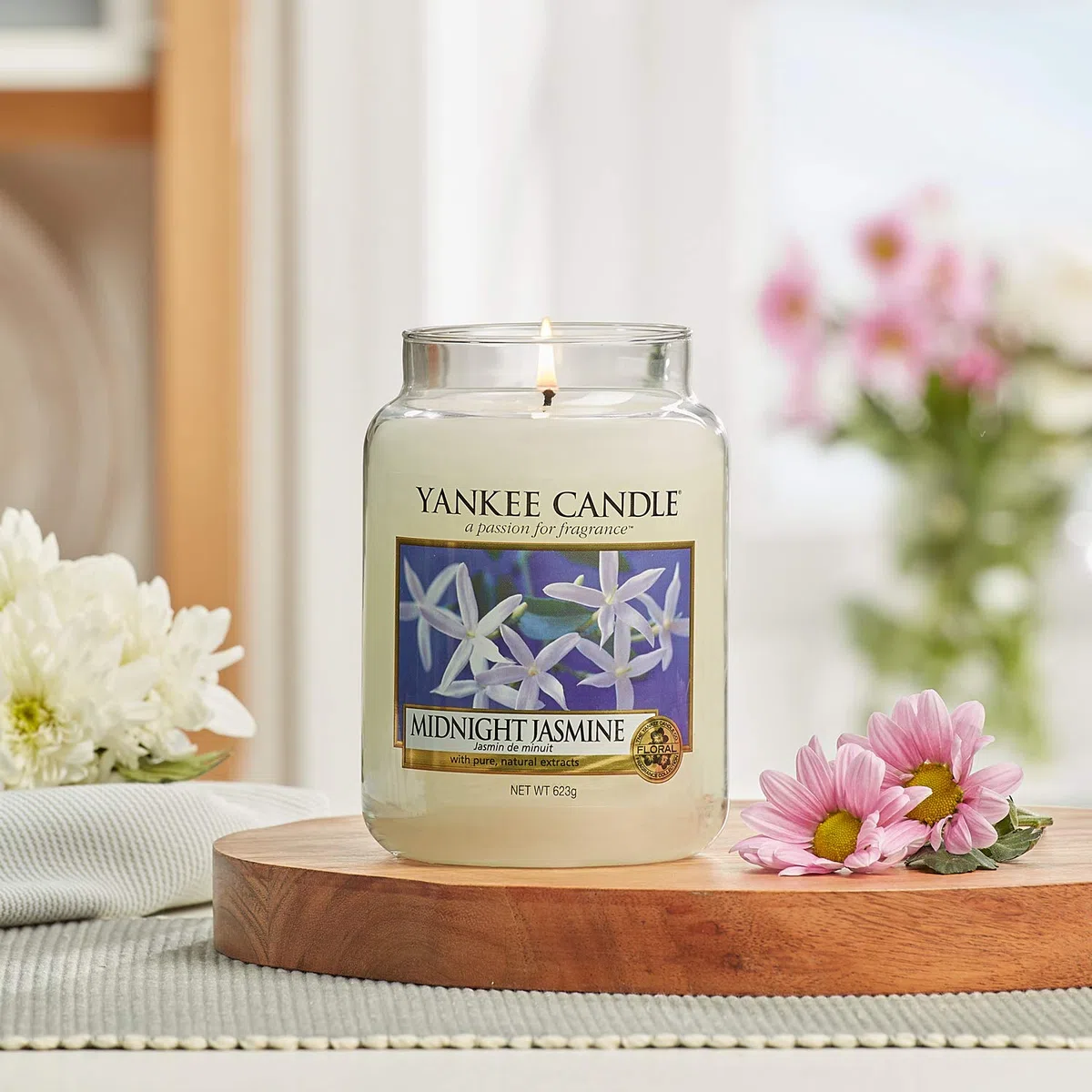 Yankee Candle Candela profumata in giara media | Gelsomino notturno | Durata Fino a 75 Ore