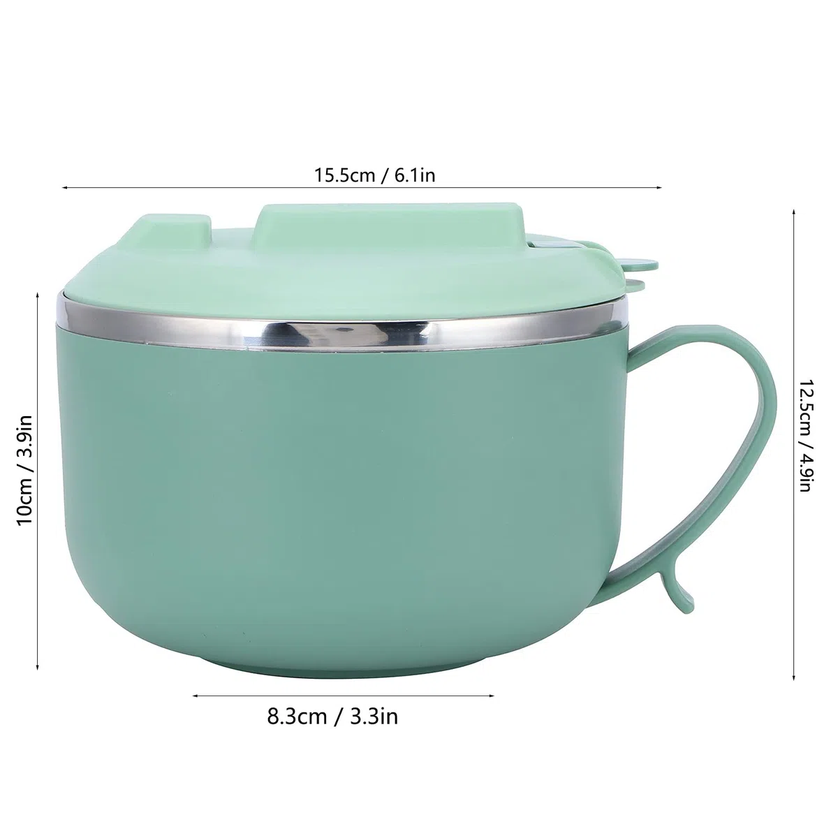 Ciotole per noodle per microonde con coperchio, noodle per tazza rapida da 1200 ml per zuppa, noodle, ciotola per zuppa ramen per dormitorio, piccola cucina o ufficio(verde)