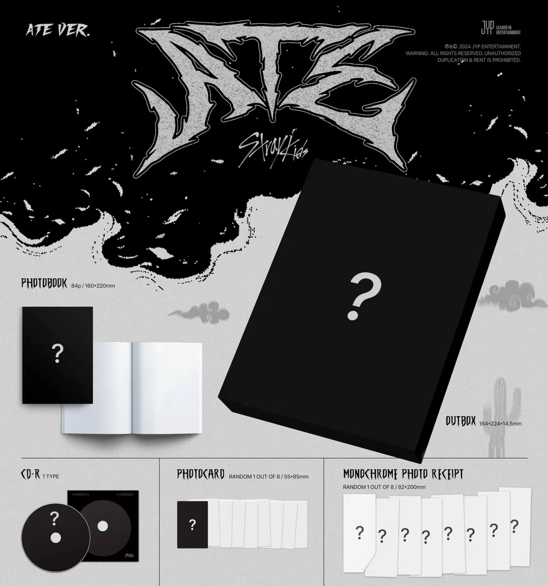ATE Stray Kids Album [Chk Chk + Boom + ATE (3 ver.) Full Set]+Pre Order Benefits+BolsVos K-POP Inspired Freebies (Mini Album)