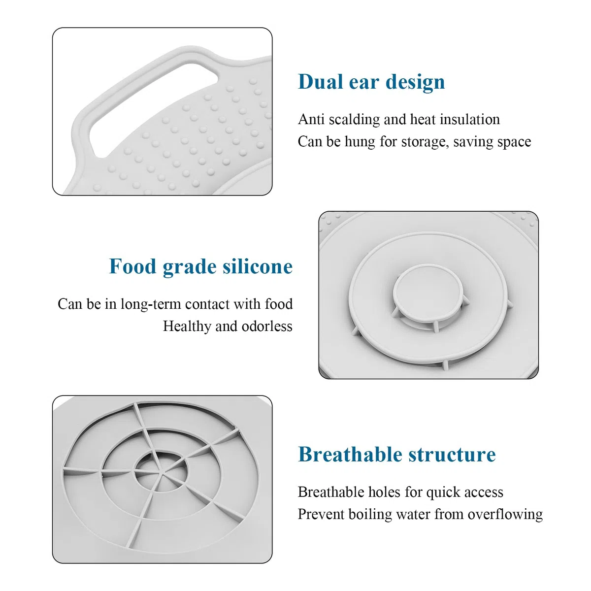 Coperchio per pentola Spill Stopper coperchio, 2 pezzi, protezione contro la cottura e paraspruzzi in silicone, per pentole e padelle tra diametro di 15 – 25 cm, coperchio per pentola per protezione
