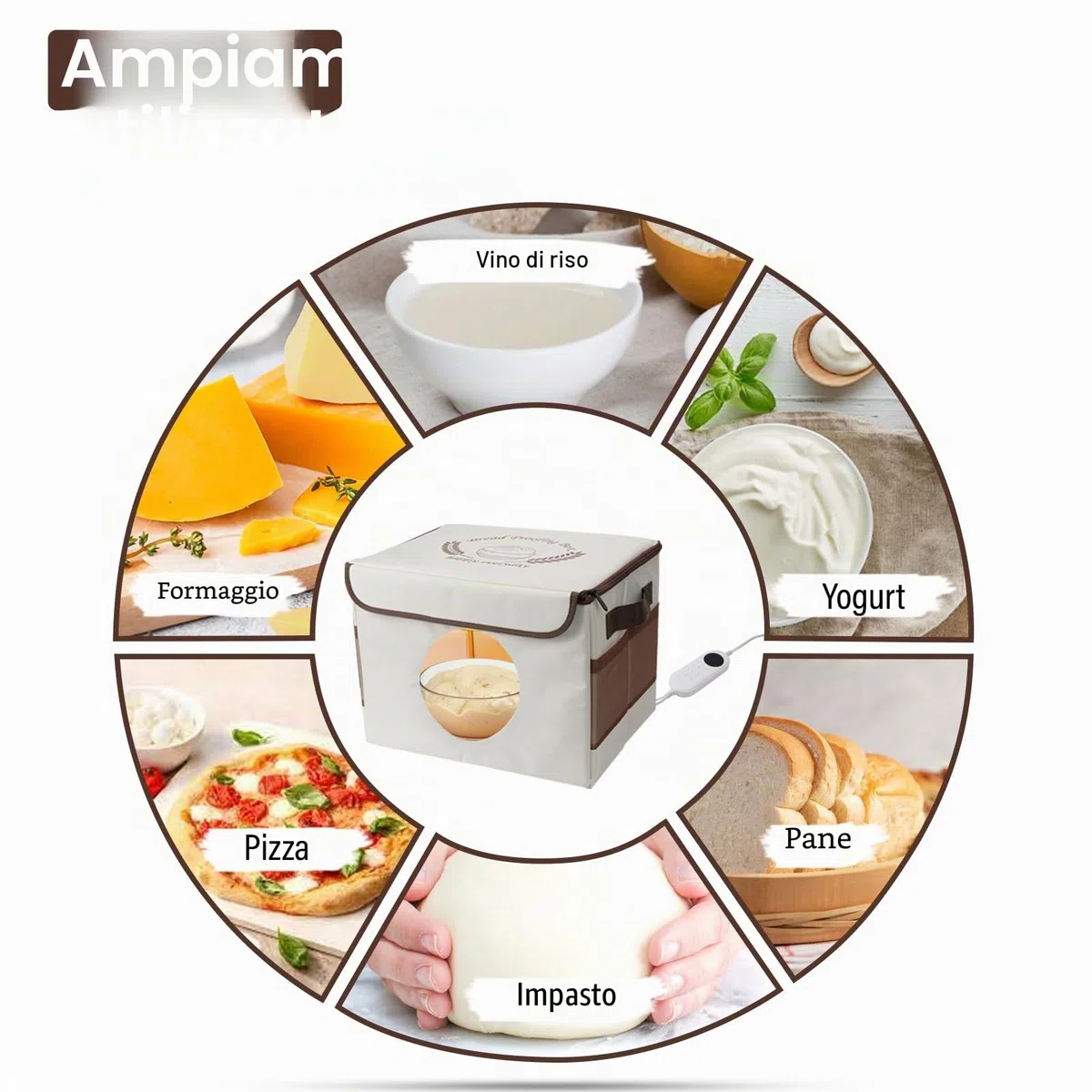 Scatola per la Fermentazione del Pane, per Pane con Riscaldamento e Sensore di Temperatura NTC, Catola Lievitatore per Impasti per Casa Panes Pizza Yogurt