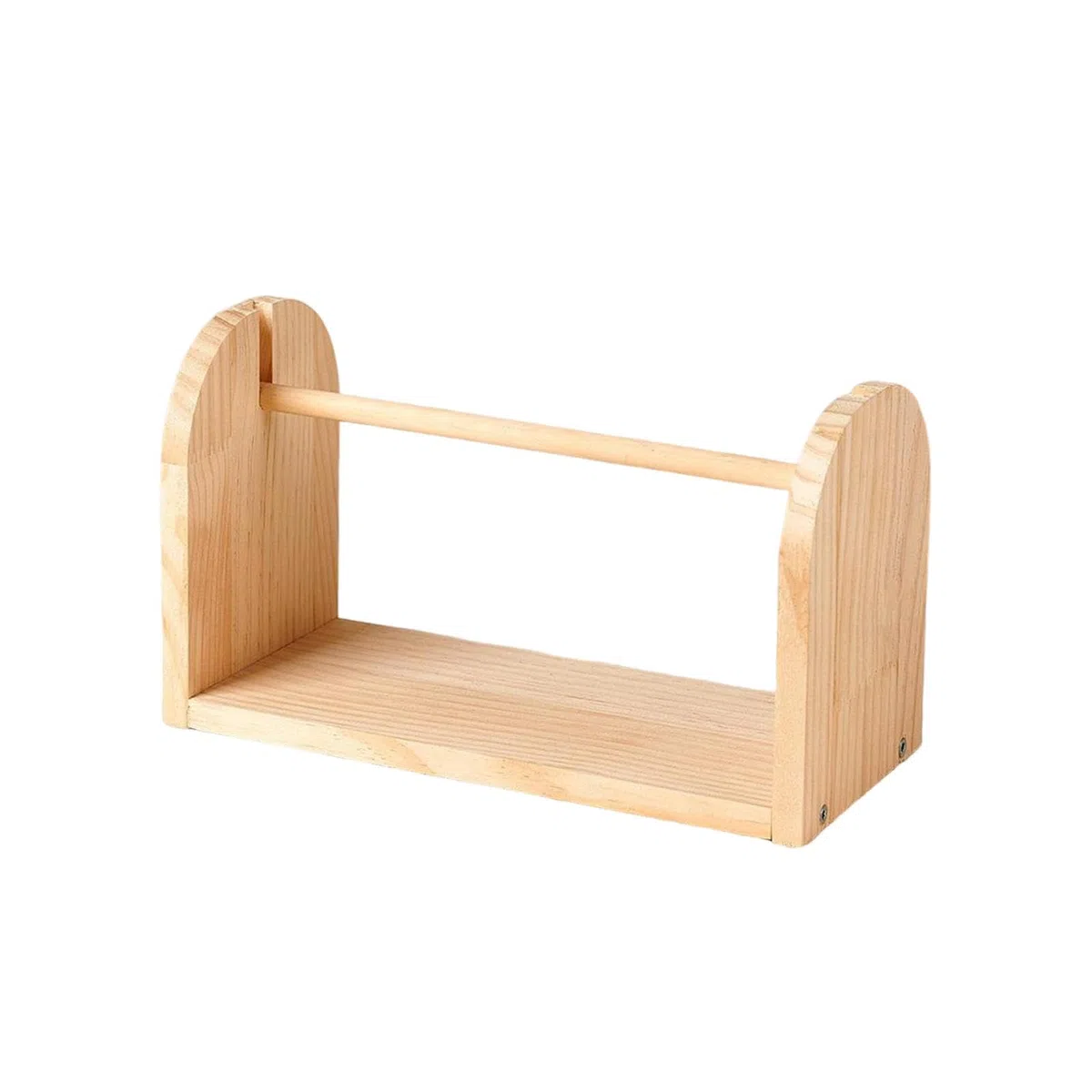 Porta gomitoli di filato per uncinetto in legno, porta gomitoli di filato, robusto organizer per accessori per uncinetto, singolo orizzontale girevole, S
