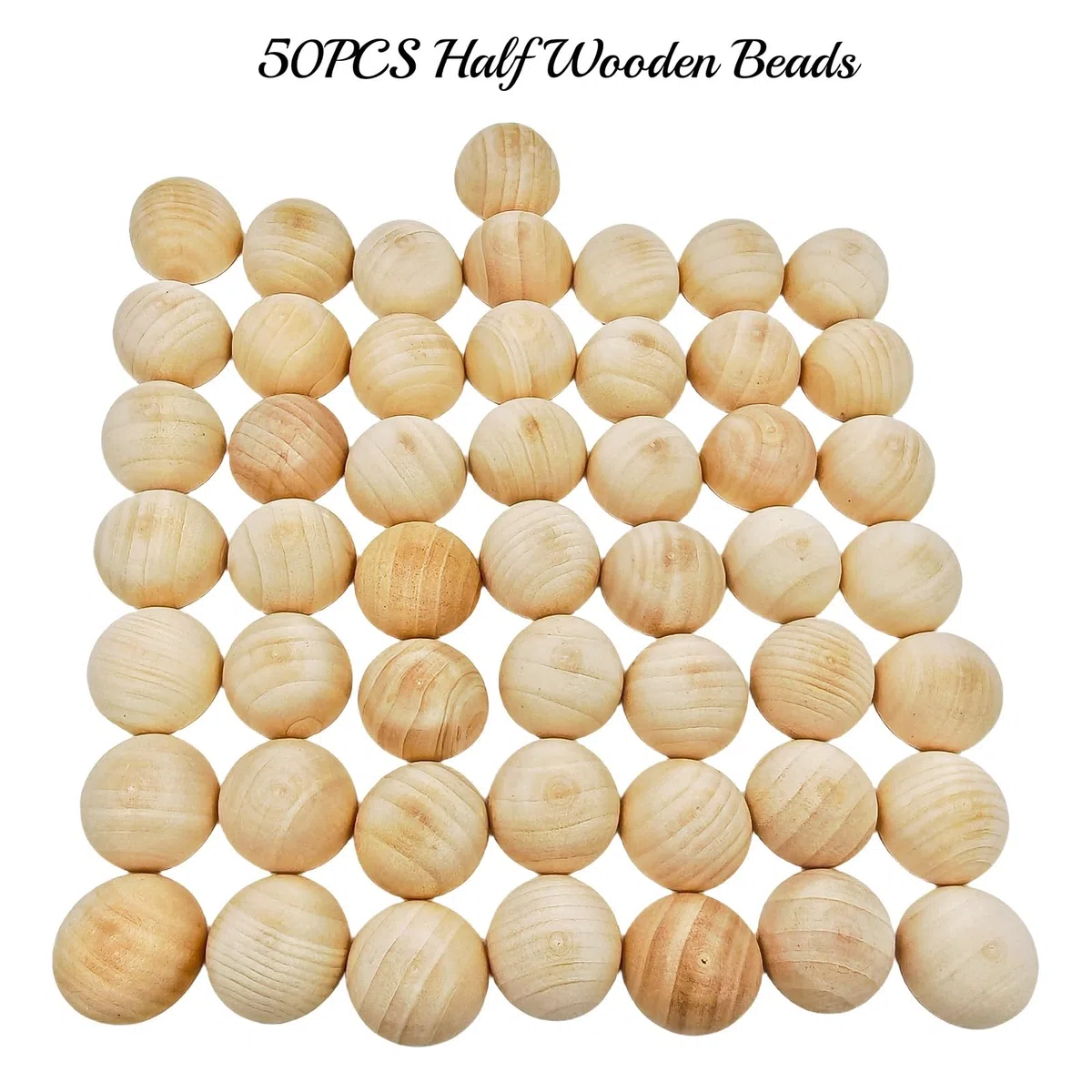 50 Pezzi Mezze Sfere Legno 35mm Naturale Non Trattato - Palline Legno Spaccate per Fai da Te Artigianato e Decorazioni