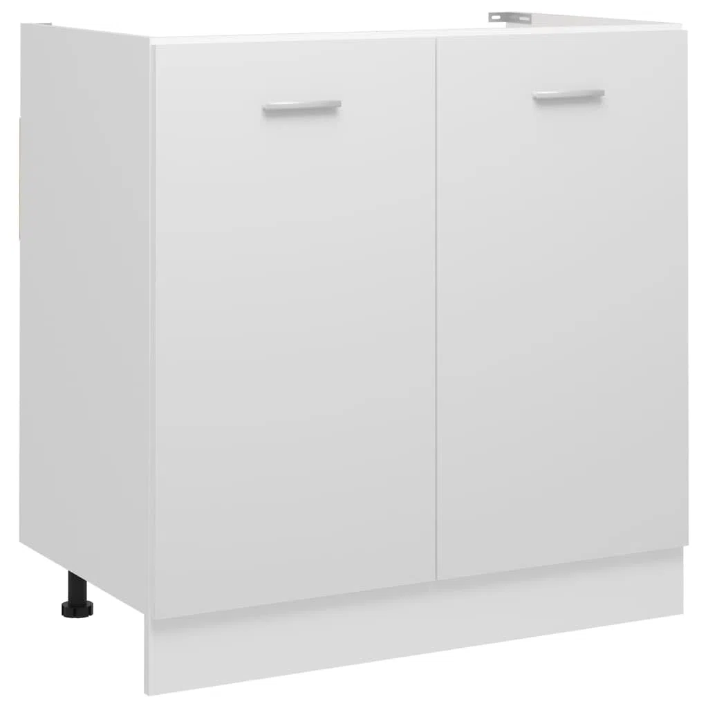 vidaXL Mobile sotto lavabo 80x46x81,5 cm, Legno ingegnerizzato, Bianco, Armadietto bagno, Mobile sotto lavello, Contenitore cucina & bagno, Montabile a parete