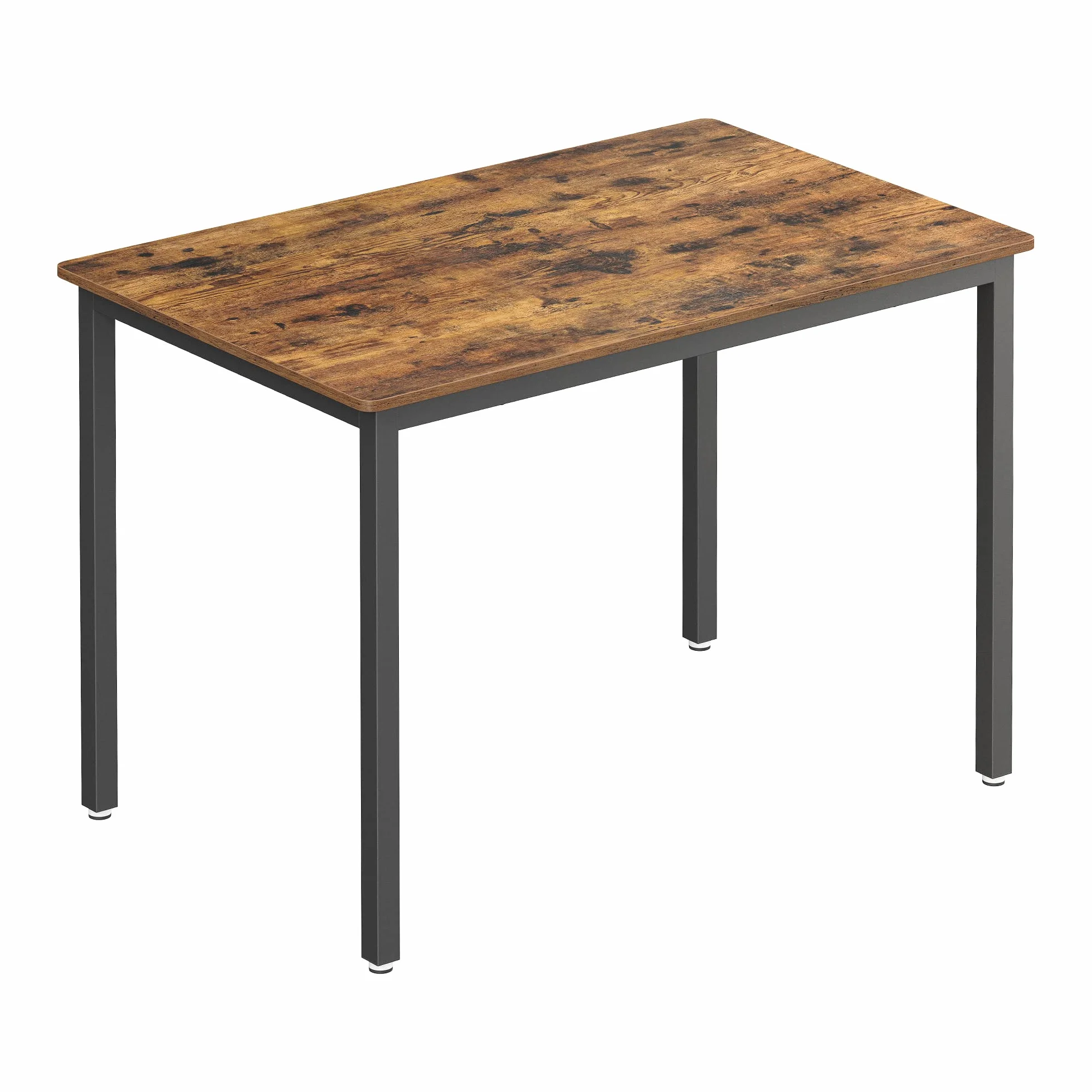VASAGLE Tavolo da Pranzo, Tavolo da Cucina, 70 x 110 x 77 cm, per 4 Persone, Scrivania, Design Industriale, Marrone Vintage e Nero Opaco KDT081B01