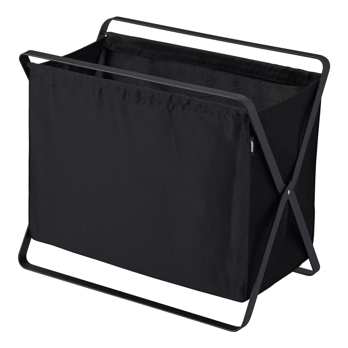 Yamazaki 3545 TOWER Storage Basket, black, Steel/Polyester/Polypropylene, 46 x 29 x 40 cm