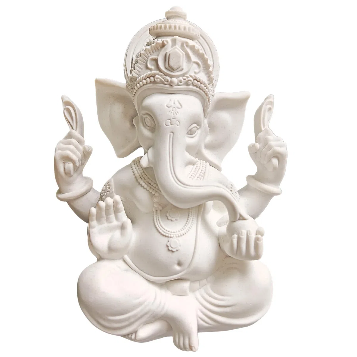 Statue Idolo Indiano,Decorazioni per Ufficio,Figure Decorative, Statuette Decorative Casa, Soggiorno Decorativo Moderno da Appoggiare, Scultura Astratta in Poliresina, Idea Regalo（18cm/Bianco）