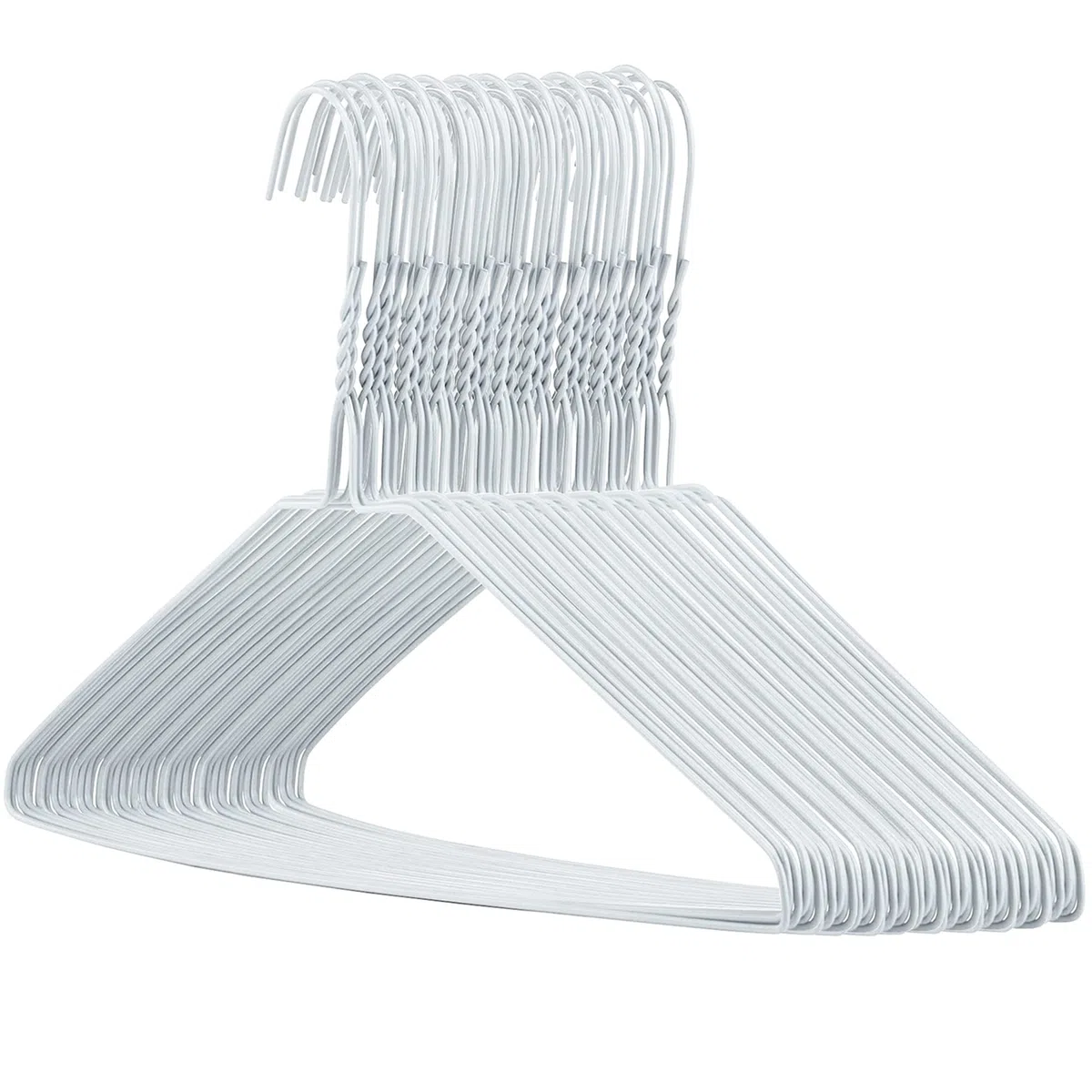 Hangerworld 50 Grucce in Metallo Bianco 40cm Salvaspazio Extra Strong per Lavanderia