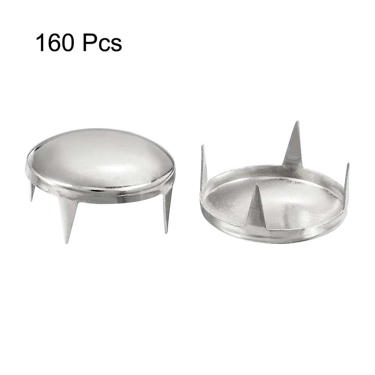 QUARKZMAN 160pz Rivetti a Cupola Tonda Argento, Rivetti Rotondi Borchie Ottone Punte Puntini Punk Rock Perline Artiglio per Vestiti Cintura Borsa Scarpe Bracciale Artigianato Pelle 16mm