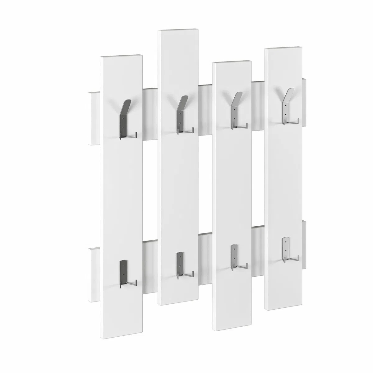 Dmora - Appendiabiti Zenith, Attaccapanni, Portabiti multiuso, Appendiabiti da parete, 64x4 h79 cm, Bianco