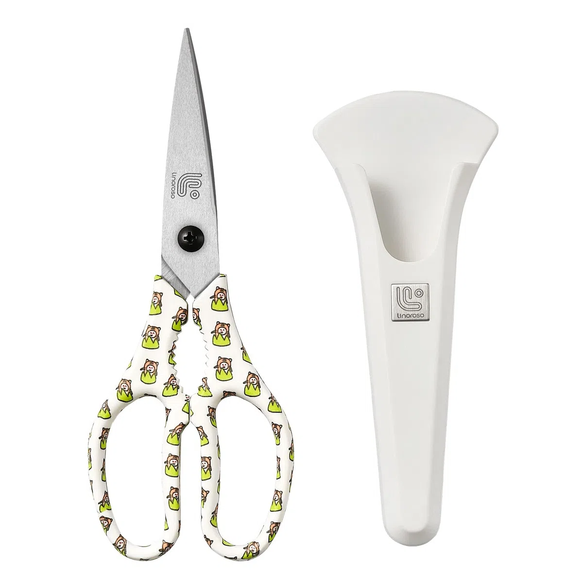 Linoroso Forbici da Cucina Professionali con Coperchio Magnetico Forbice da Cucina Affilate e Multiuso in Acciaio Inossidabile per Pizza Pollo Gamberetti Pesce Pollame Verdure Erbe Noci - Tigri