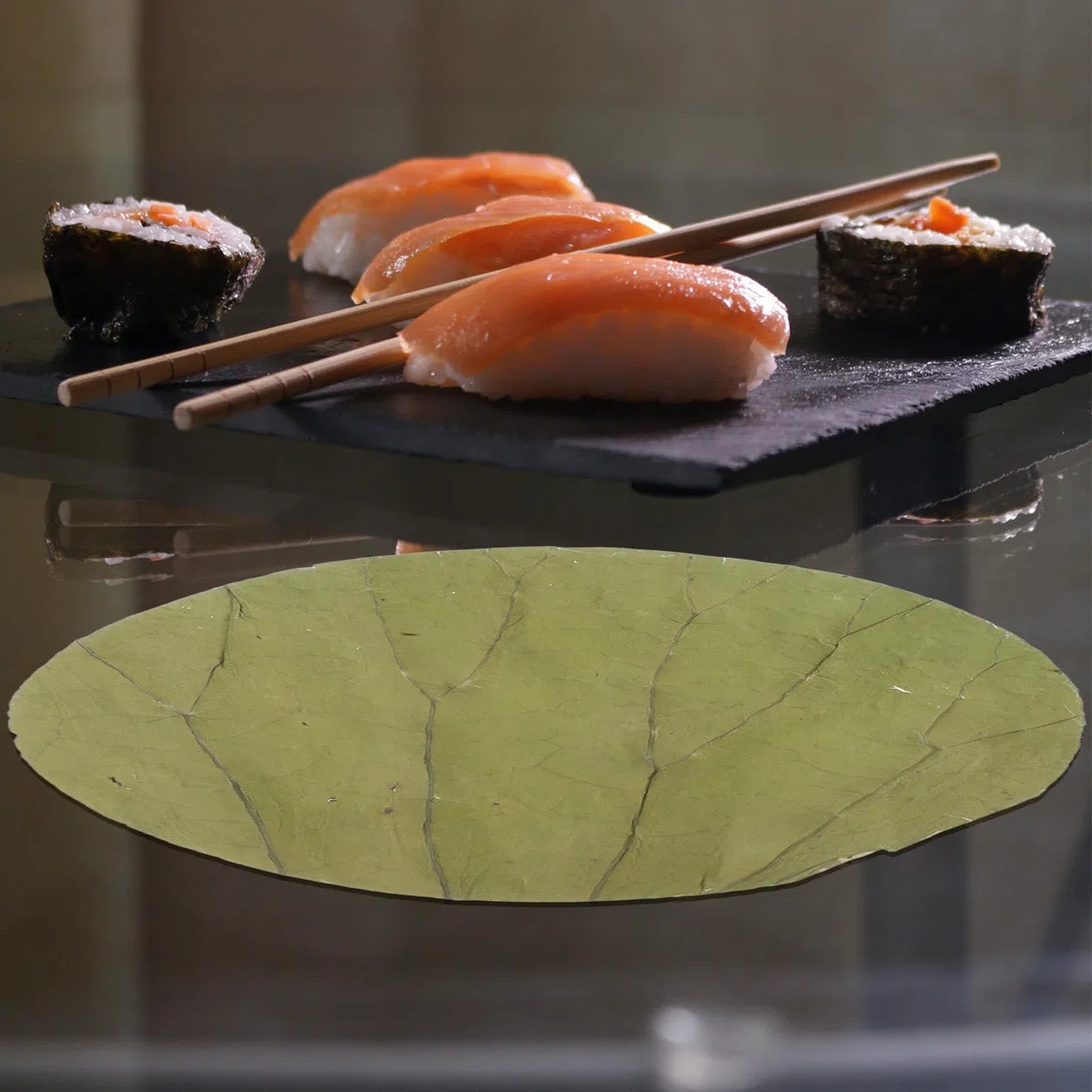 GARVALON Foglie di Loto Essiccate Rotonde di Rivestimento Naturale Affidabile e Sano 100 Pezzi per Sushi per Decorazioni e Preparazioni