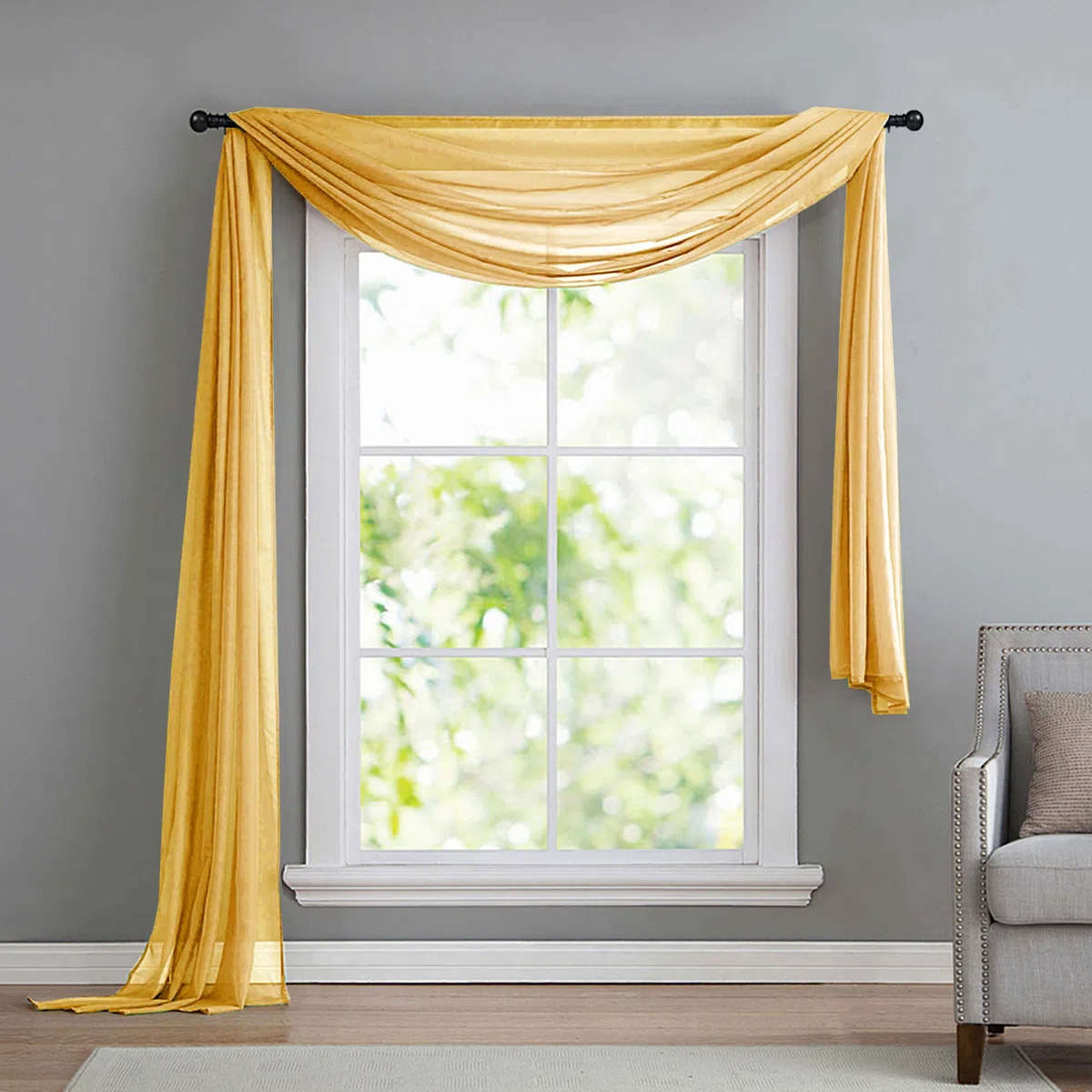 Gardinenbox - Capriccio per Tenda in Voile Trasparente, MOD.560 Giallo