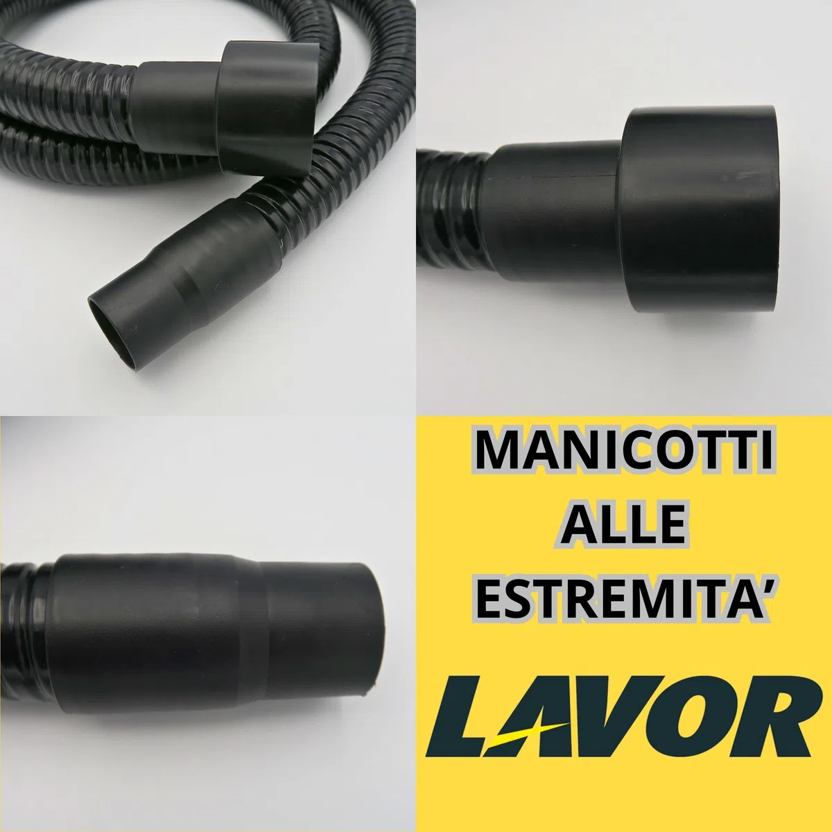 Tubo Aspiracenere Lavor da 1.5m con Bocchetta Metallica - Flessibile, Nero, per Caminetti e Stufe