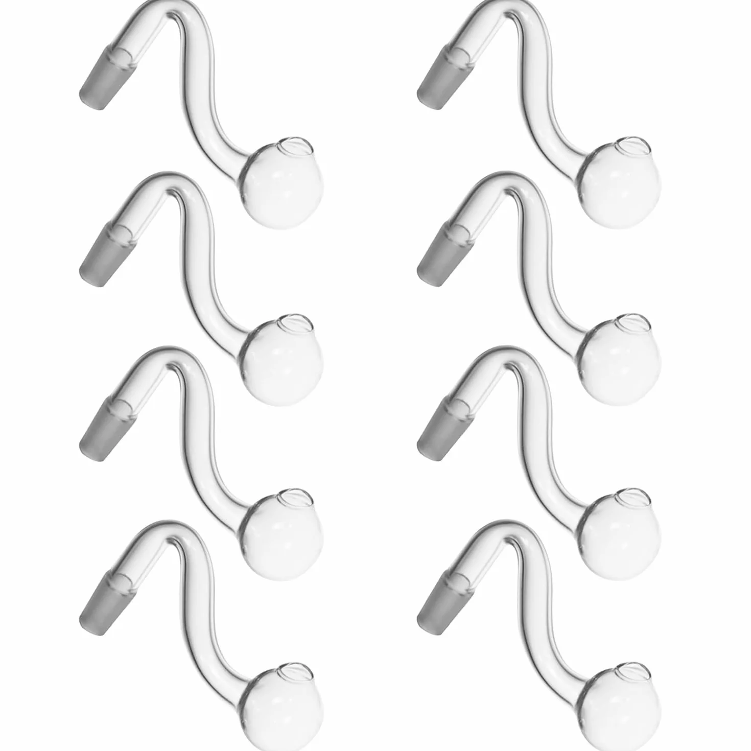 8 adattatori per bong in vetro maschio, 10/14/18 mm, per bruciatori di olio, bong, per tubi di vetro, tubi dell'acqua spessi (10 mm)