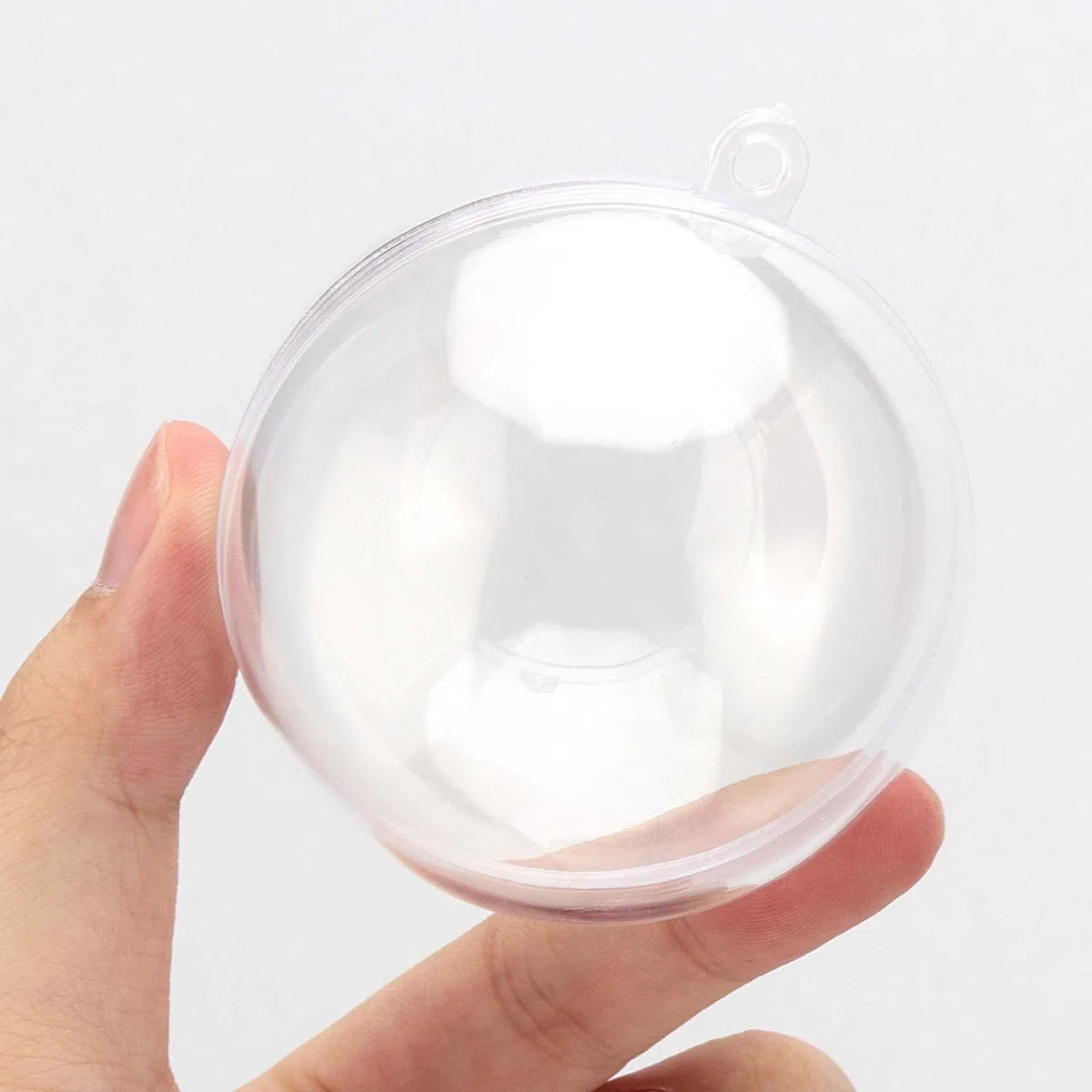 JEUIHAU Palline di Natale Trasparenti Riempibili da 6 cm, Palline di Vetro per Feste e Matrimoni