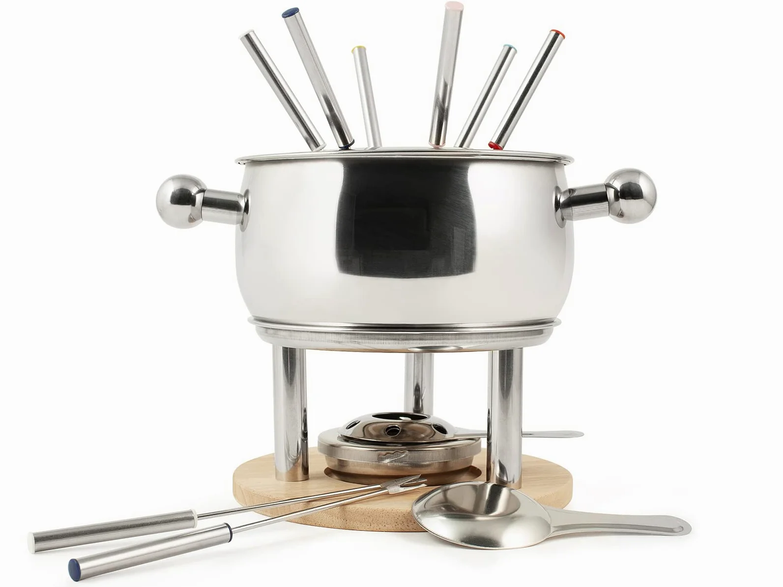 HOME 9830000 Servizio Fonduta 11 Pezzi per 6 Persone in Acciaio Inox 18/10, Bourguignonne, Cioccolato, Formaggi