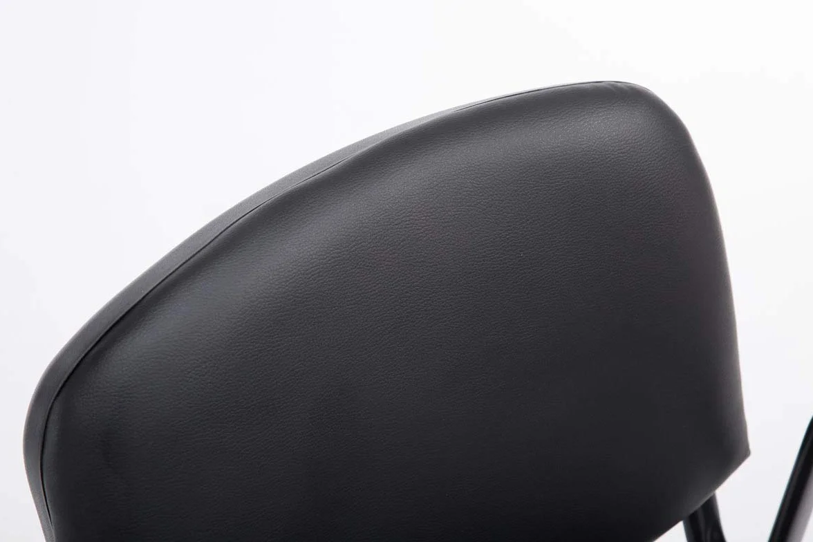 CLP Sedia impilabile Ken Pro imbottita con braccioli, sedia da conferenza in ecopelle, struttura in metallo nero robusta fino a 150 kg, Colore:nero