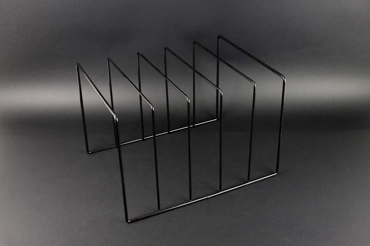 L60 Mobile scaffale contenitore espositore nero in ferro per 60 dischi LP 33 giri 12" maxi single in vinile