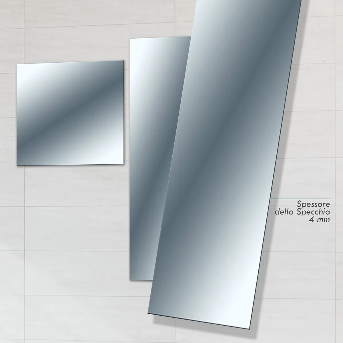 Lupia - Specchio da Parete Rettangolare, Sottile a Filo Lucido, Vetro Cristallo, specchiera Versatile Design Adatto per Camera da Letto, Soggiorno, Ingresso, Bagno e Ufficio 38x160 cm