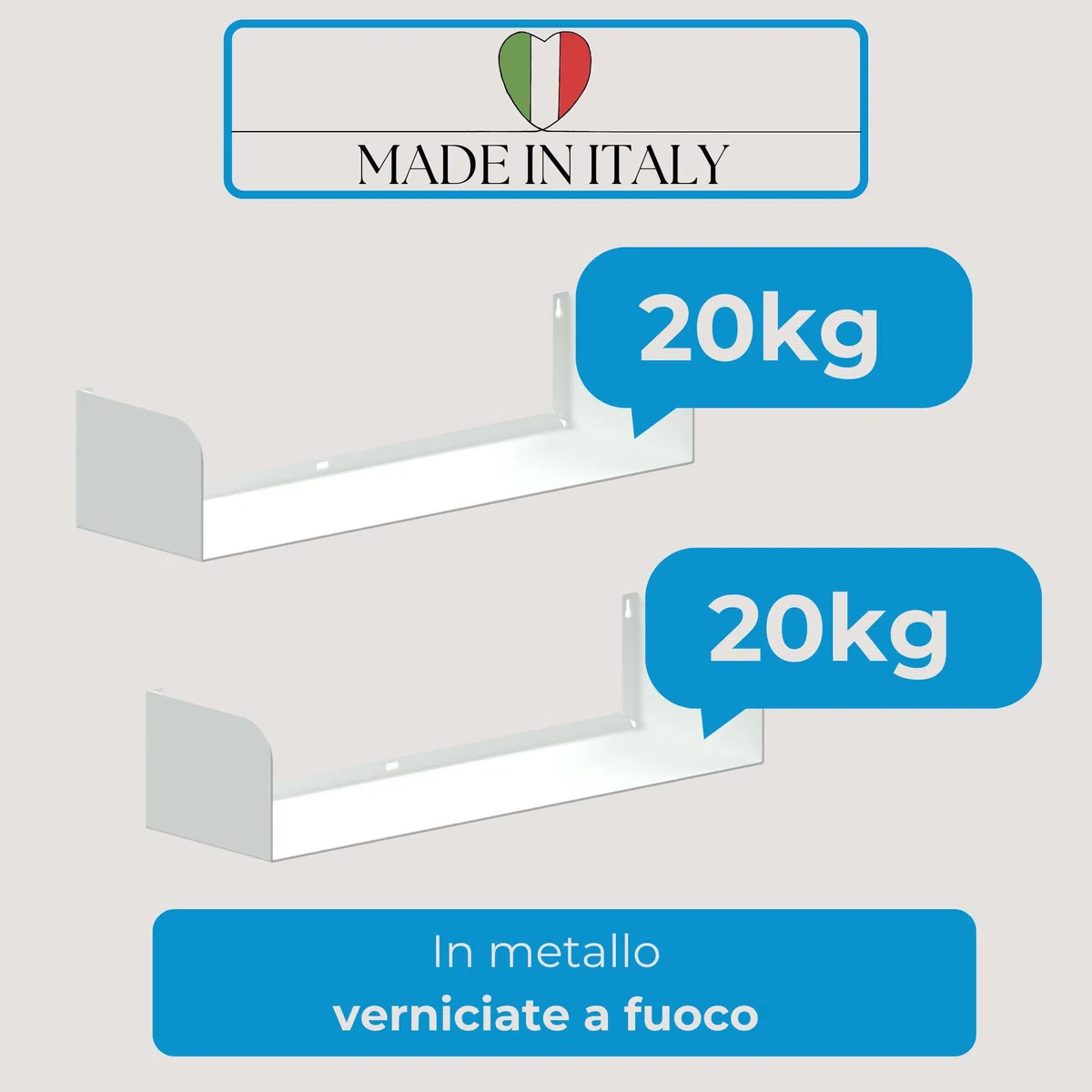 Flo.mar - Mensole da Parete 2 pezzi 60 cm - Mensole per Libri a Effetto Scomparsa - Mensola da Muro Porta Oggetti e Libri Resistenza +15kg