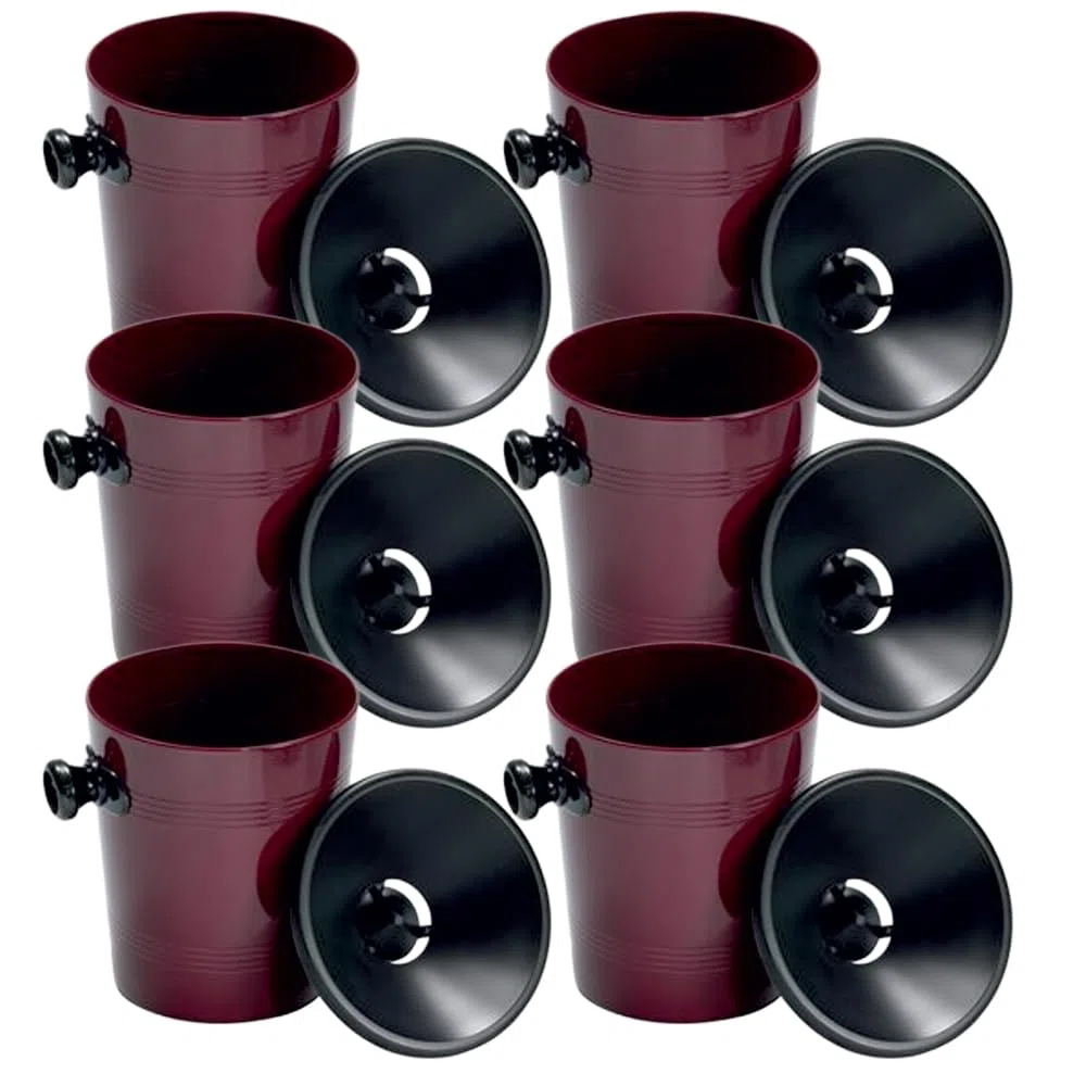 Generico pz.6 Sputacchiera Sputavino in Plastica - Colore Bordeaux - capacità 1.2 lt. degustazione Vino