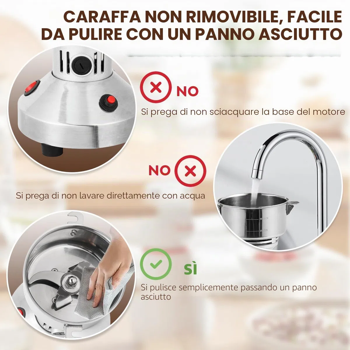 Moongiantgo Mulino Elettrico per Cereali 150g Mulino per Spezie Acciaio Inossidabile, 950W 28000RPM Motore Commerciale & 30s Rettifica Superfine ad Alta Velocità, per Cereali/Erbe/Spezie/Noci