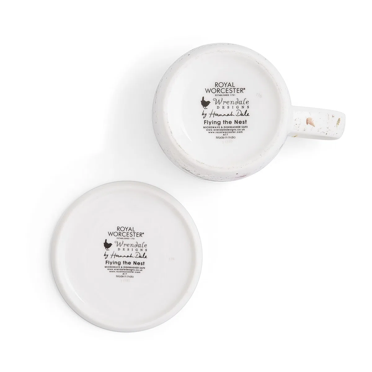 Wrendale by Royal Worcester - Tazza e sottobicchieri con uccelli, multicolore