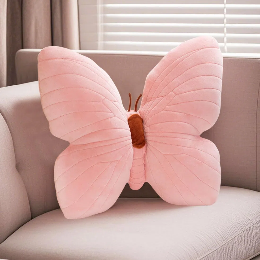 Gohytal Cuscino a forma di farfalla, cuscino decorativo a forma di farfalla, morbido cuscino decorativo per il soggiorno (rosa)