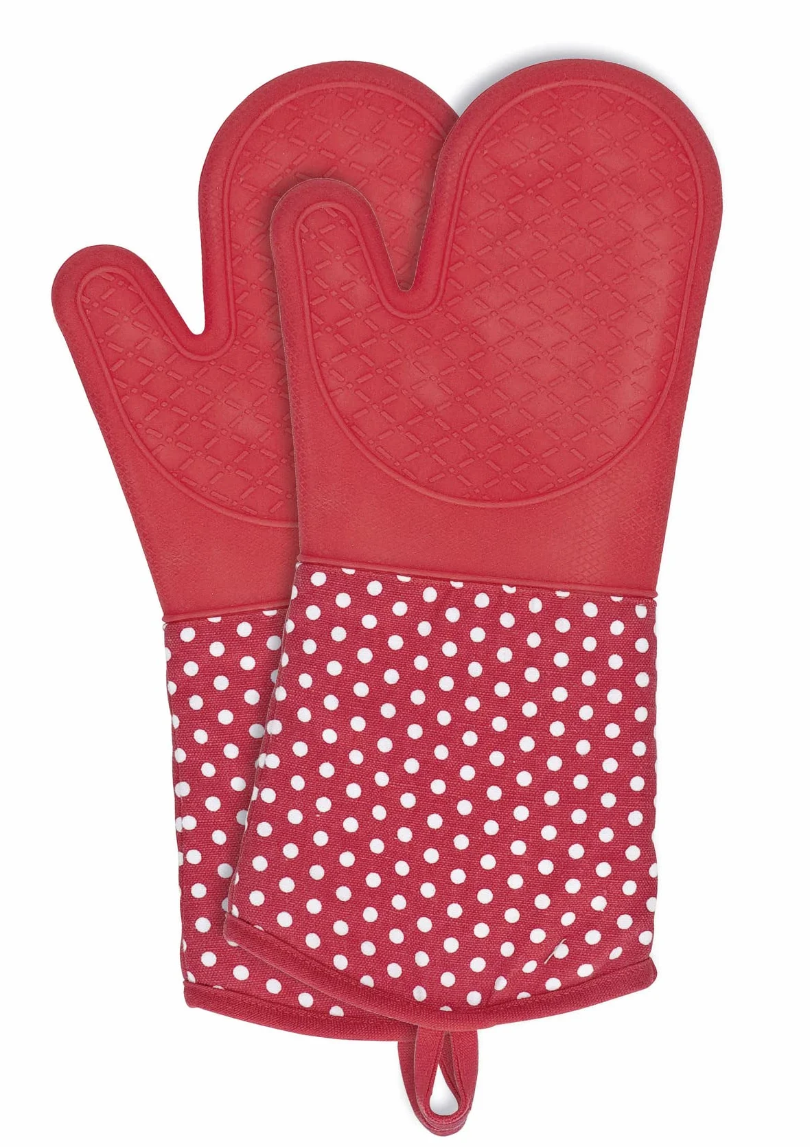 Wenko 2102168100, Confezione 2 guanti in silicone da cucina, colore: Rosso