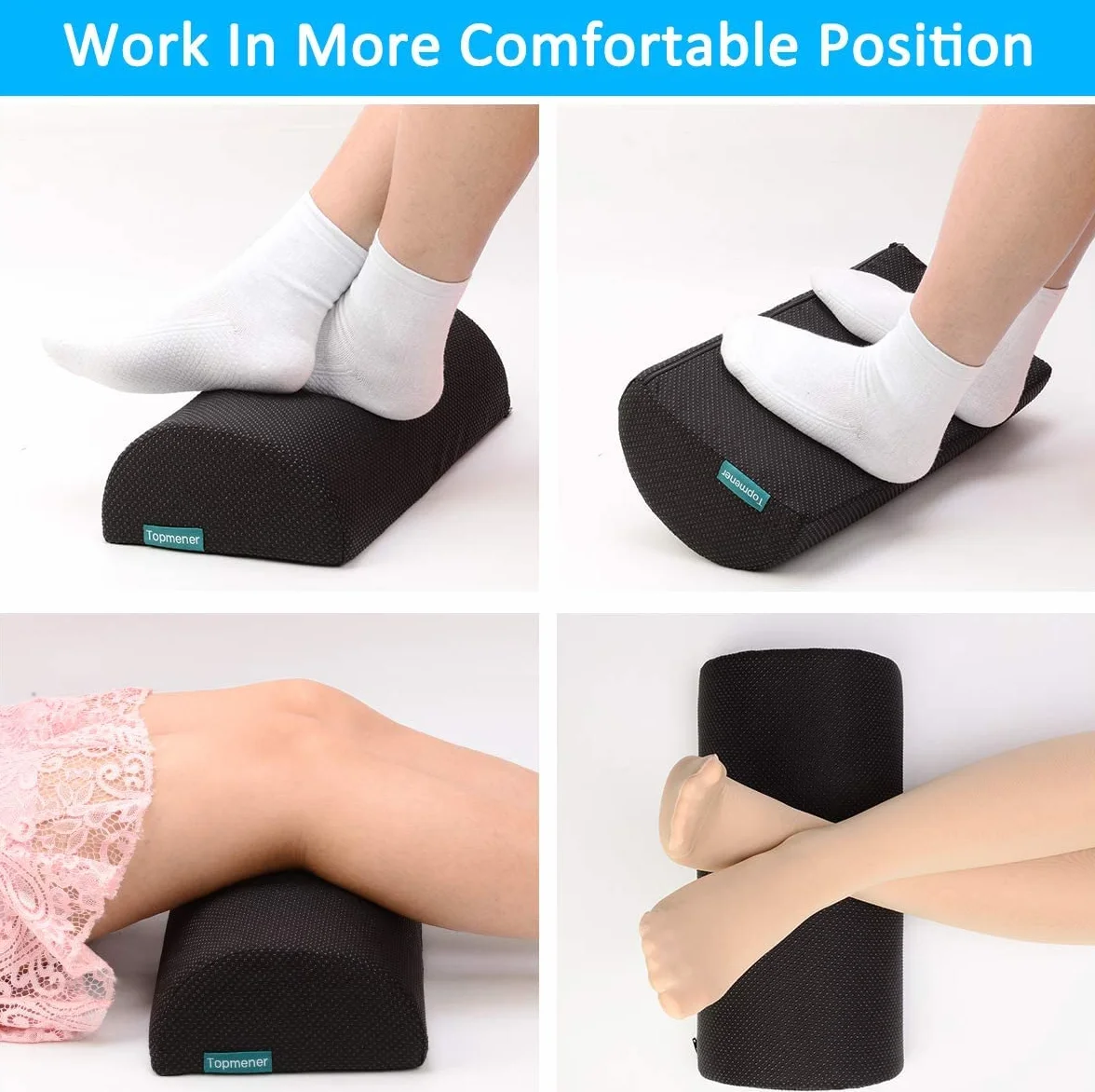 Poggiapiedi sotto la Scrivania, Cuscino Ergonomico per Poggiapiedi con Schiuma ad Alta Densità per Una Seduta Confortevole: Migliora la Postura, Il Fatica alle Gambe e Ginocchia