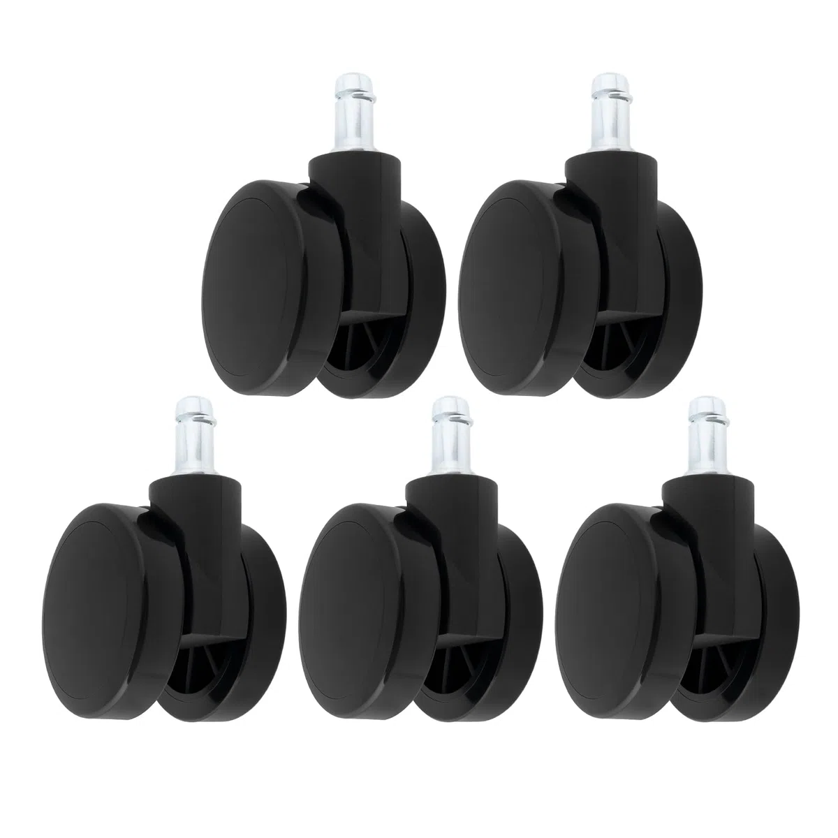 5 ruote con bordo morbido senza cappuccio, compatibili con sedia Herman Miller, compatibili con Verus, compatibili con Lino, compatibili con Cosm