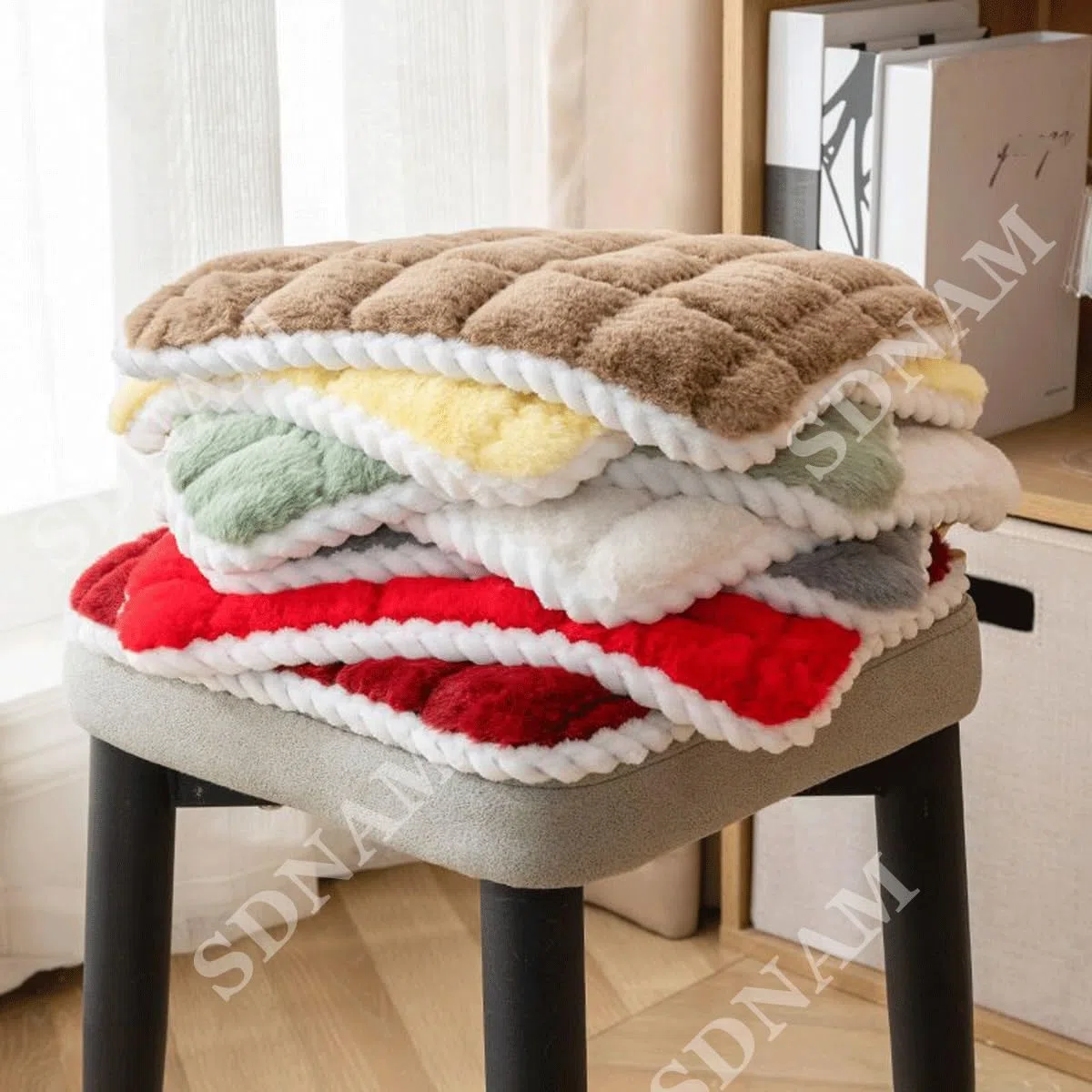 Cuscino per Sedia Quadrato 30x30/35x35/40x40/45x45cm, Sgabello da Bar, Cuscino per Seduta, Adatto per casa, Seggiolino Auto, Sedia da Ufficio e Tutte Le sedie(F4,4pcs 30 x30cm)