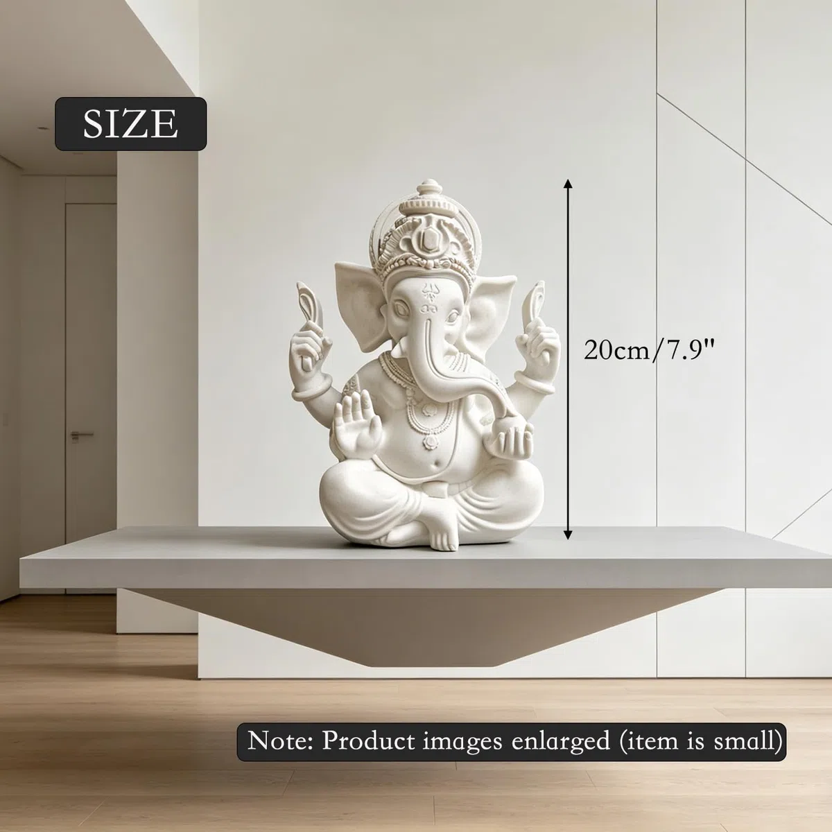 Statue Idolo Indiano,Decorazioni per Ufficio,Figure Decorative, Statuette Decorative Casa, Soggiorno Decorativo Moderno da Appoggiare, Scultura Astratta in Poliresina, Idea Regalo（18cm/Bianco）