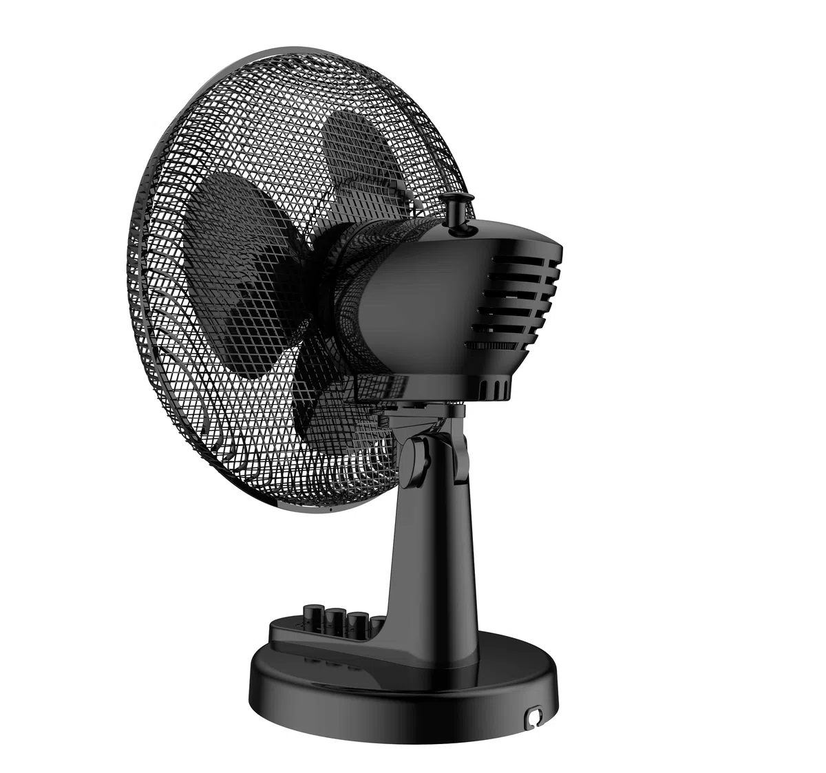 Megashopitalia Ventilatore da Tavolo 45 Watt Metallo ABS 3 Pale 3 Velocità Diametro 40 cm Oscillante (Nero)