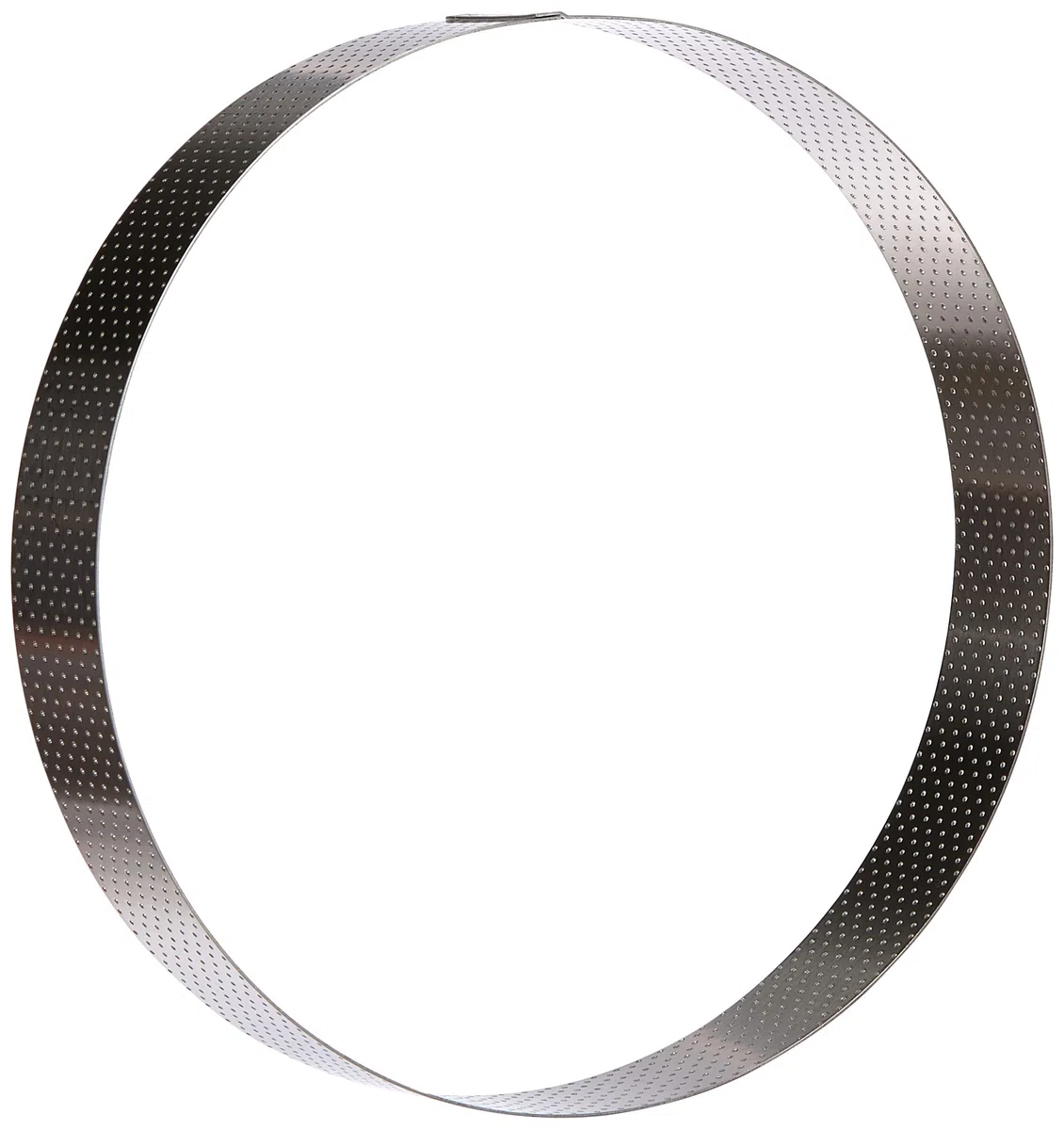 De Buyer - Cerchio per torta rotondo VALHORNA in acciaio inox perforato - 24,5 x 3,5 cm - Made in Francia, Tecnologia AIR SYSTEM, Micro-perforazioni per cottura rapida e omogenea, per risultati