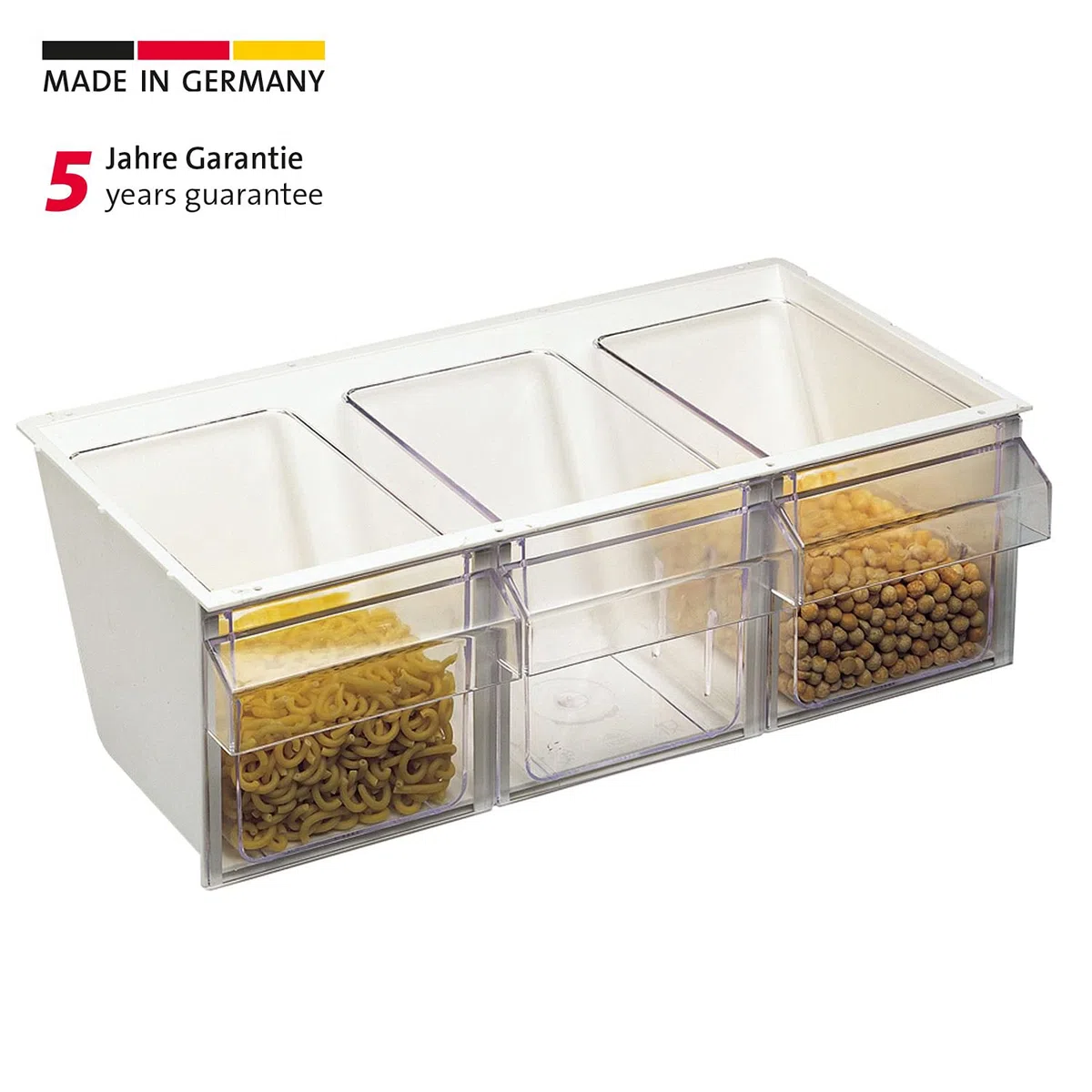 Westmark Contenitore a cassetti, 3 cassetti, Capacità: 1 l l'uno, Plastica, Milano, Trasparente/Bianco, 76072240