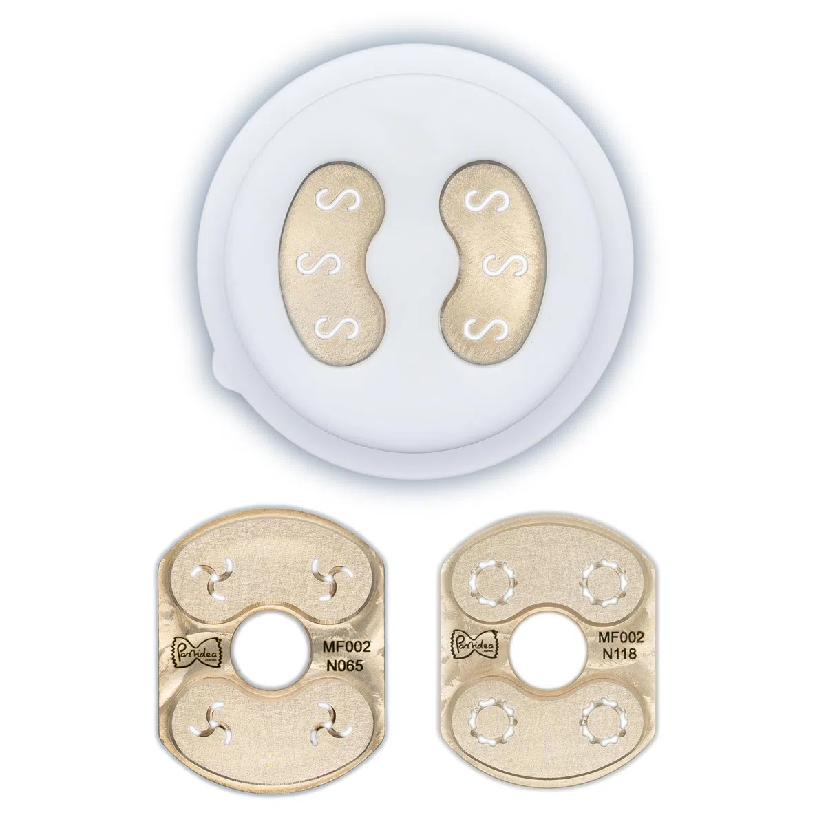 Pastidea – Kit trafila con 3 formati: Fusilli A3 8.5mm, Casarecce, Maccherone Rigato – compatibile con Philips Pasta Maker Avance e Serie 7000