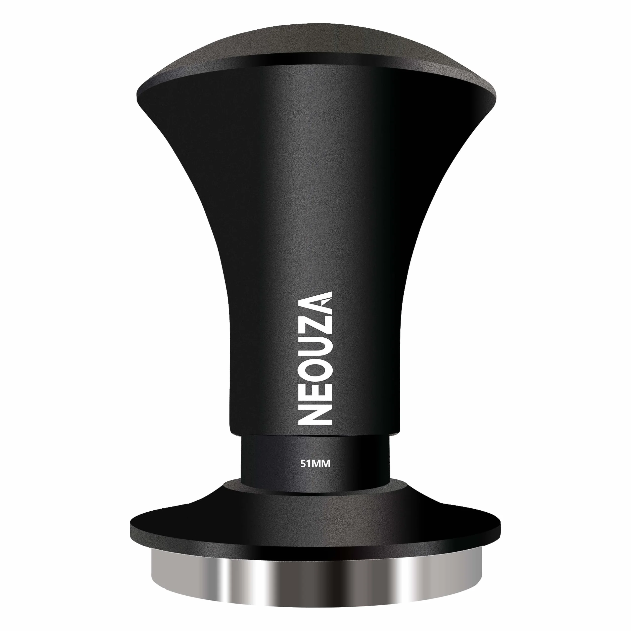 NEOUZA, tamper per espresso V2 a doppia molla calibrata per portafiltro della macchina da caffè, antideflessione da pressione, manico raffinato, base in acciaio ondulata (53,3 mm)