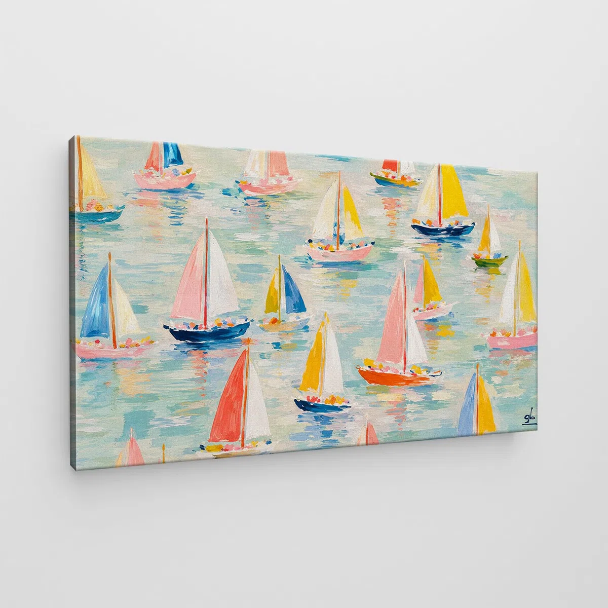 Giallobus - Quadro - 26 - Barchette - Tela Canvas Telaio Standard - 140L x 80l cm - Pronto da appendere - Quadri moderni per la casa