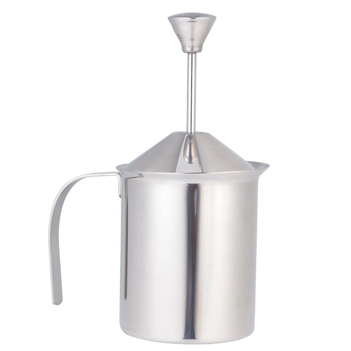 Schiumalatte Manuale in Acciaio Inossidabile 304 Doppio Filtro a Doppio Strato, Capacità 800cc, per Uso Domestico e Bar per Preparare Latte Schiumoso